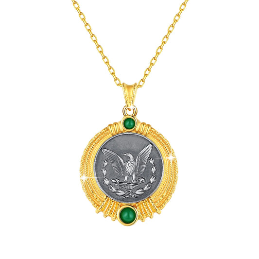 100% 18k Gold Lion Coin Necklace For Women And Men With Certificate Retro Pendant Handmade Luxury Original Au750 Gold Jewelry